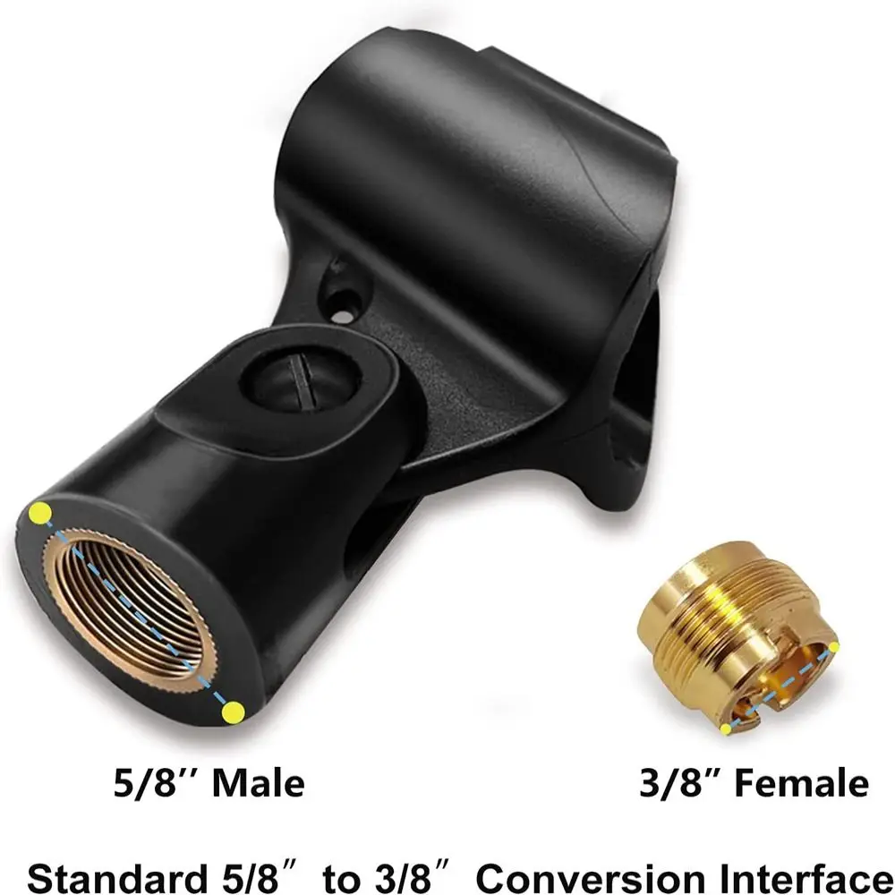 Durable de mano 3/8 "hembra micrófono Clip soporte de micrófono adaptador de tornillo micrófono inalámbrico
