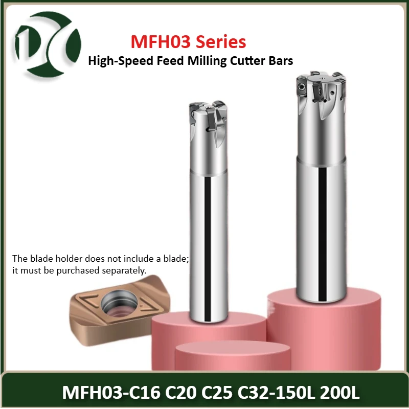 MFH MFH03R MFH03 Milling Cutter Bar C16 C20 C25 C32 CNC Tool Holder Lathe Machine Fast Feed Double-sided Insert XLOGU030310ER
