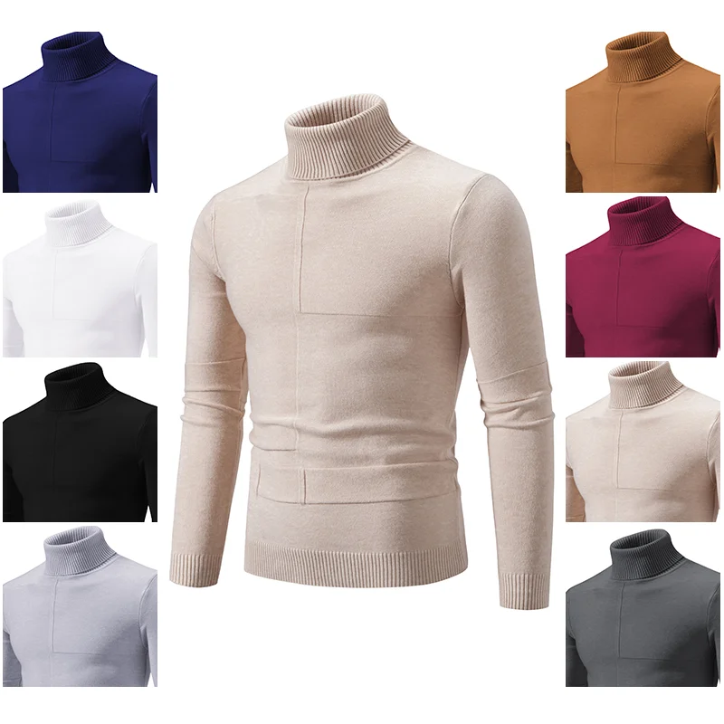 

Мужской приталенный вязаный свитер с высоким воротником, осенняя новинка, повседневный молодежный стиль, бренд Vitali, модель 828, с длинными рукавами и воротником-стойкой
