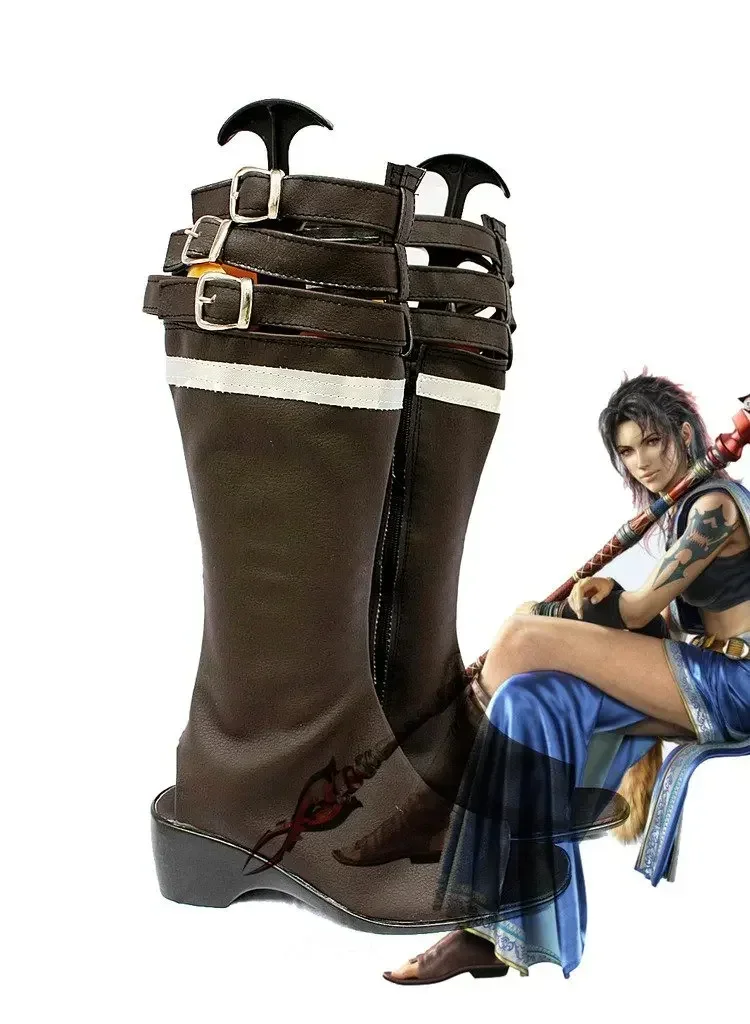 Final Fantasy XIII Oerba Yun Fang Cosplay Boots Brown Shoes Custom Made