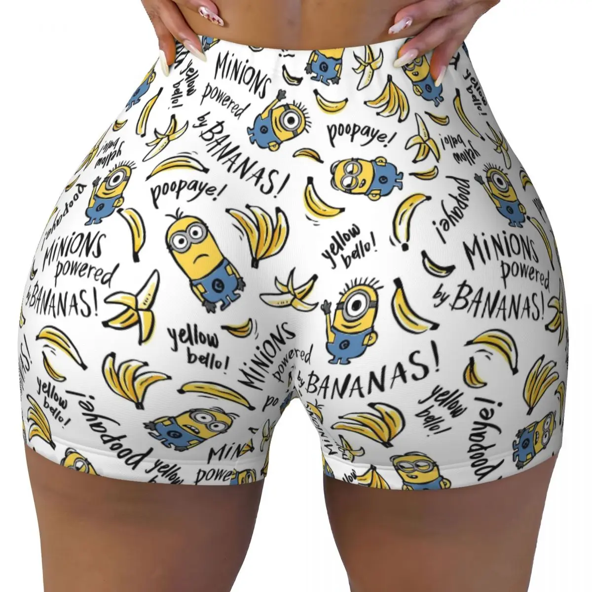 

Пользовательские M-Minions аниме милые волейбольные байкерские шорты для тренировок для женщин забавные спортивные шорты для йоги с героями мультфильмов