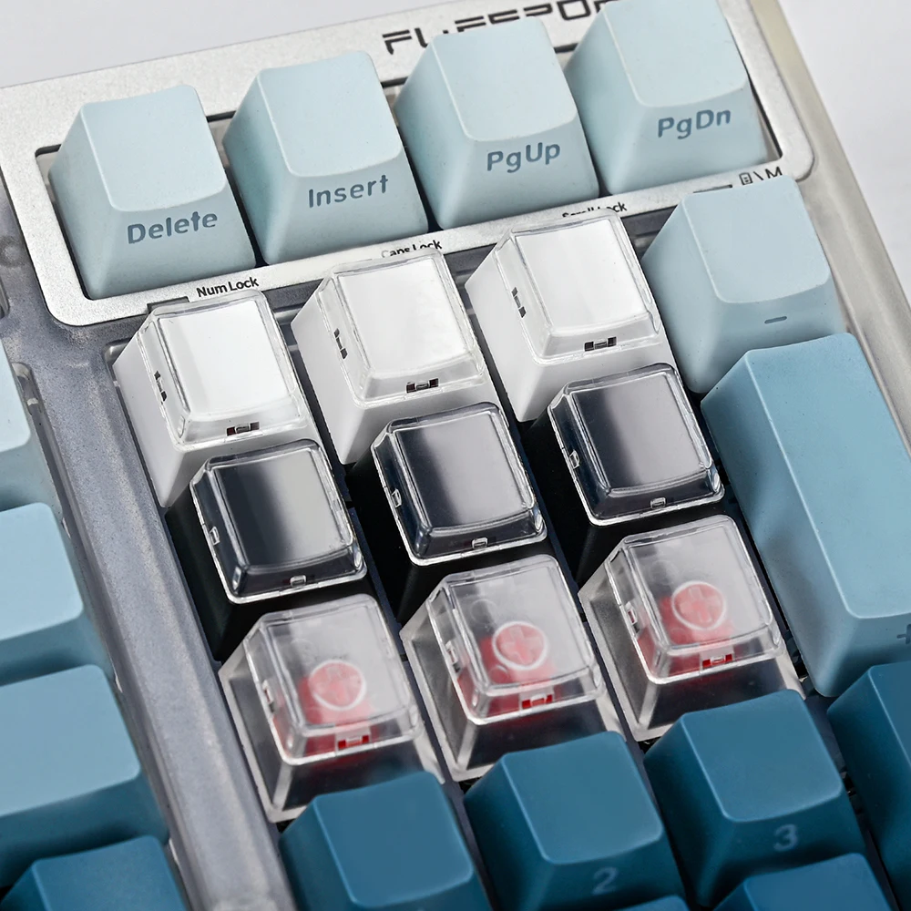 12/24 Universal Instantly Custom Double-Layer Keycaps with Transparent Cover Cap for DIY Removable Stickers or Scraps of Paper