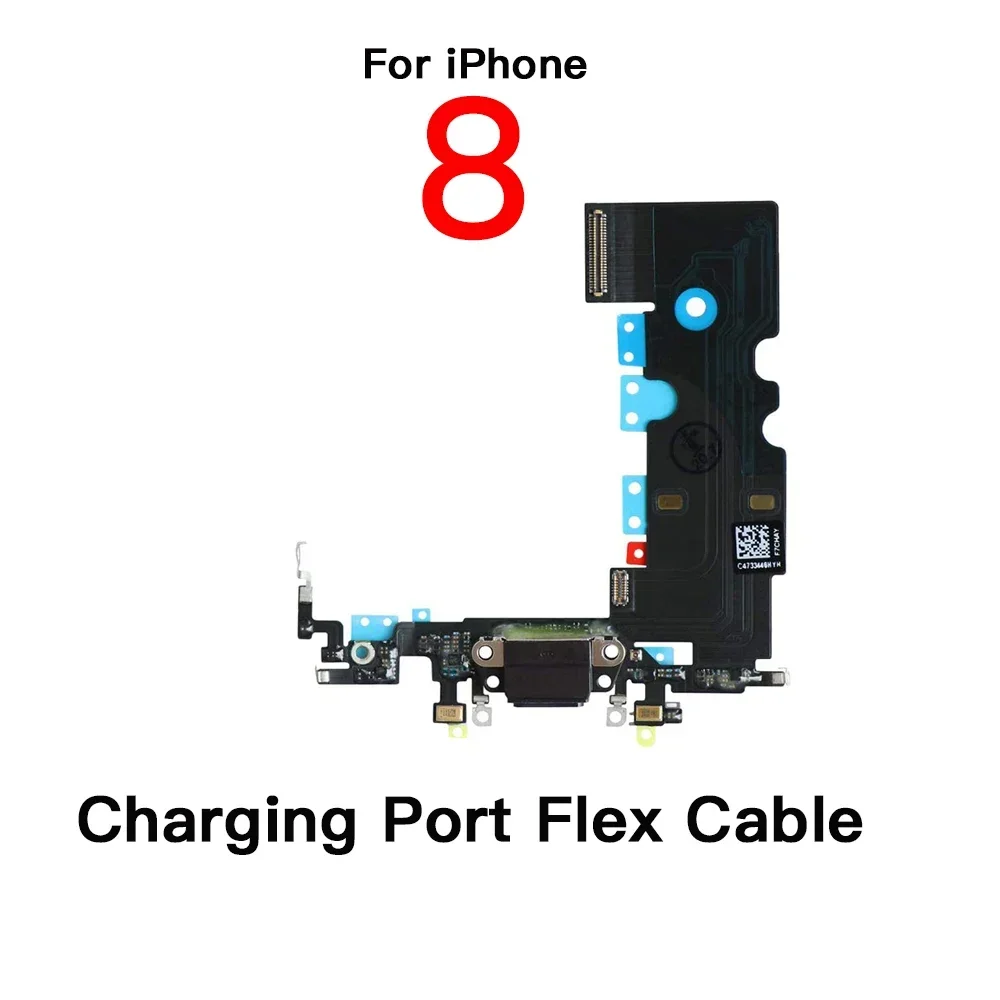 Inner Part Replacement for IPhone 8 Front Camera Power Volume Charging Port Ear Speaker Home Flex Cable with Bracket Full Screws