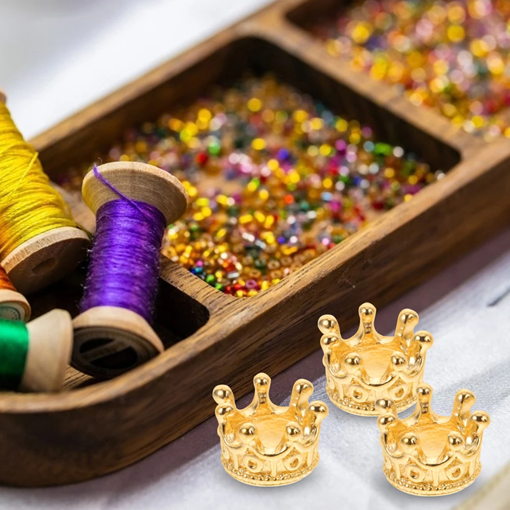 

120 Pcs Mini Crown Jewelry Bracelet Pendant Alloy Pendants Charms for Making Crafts Decorations