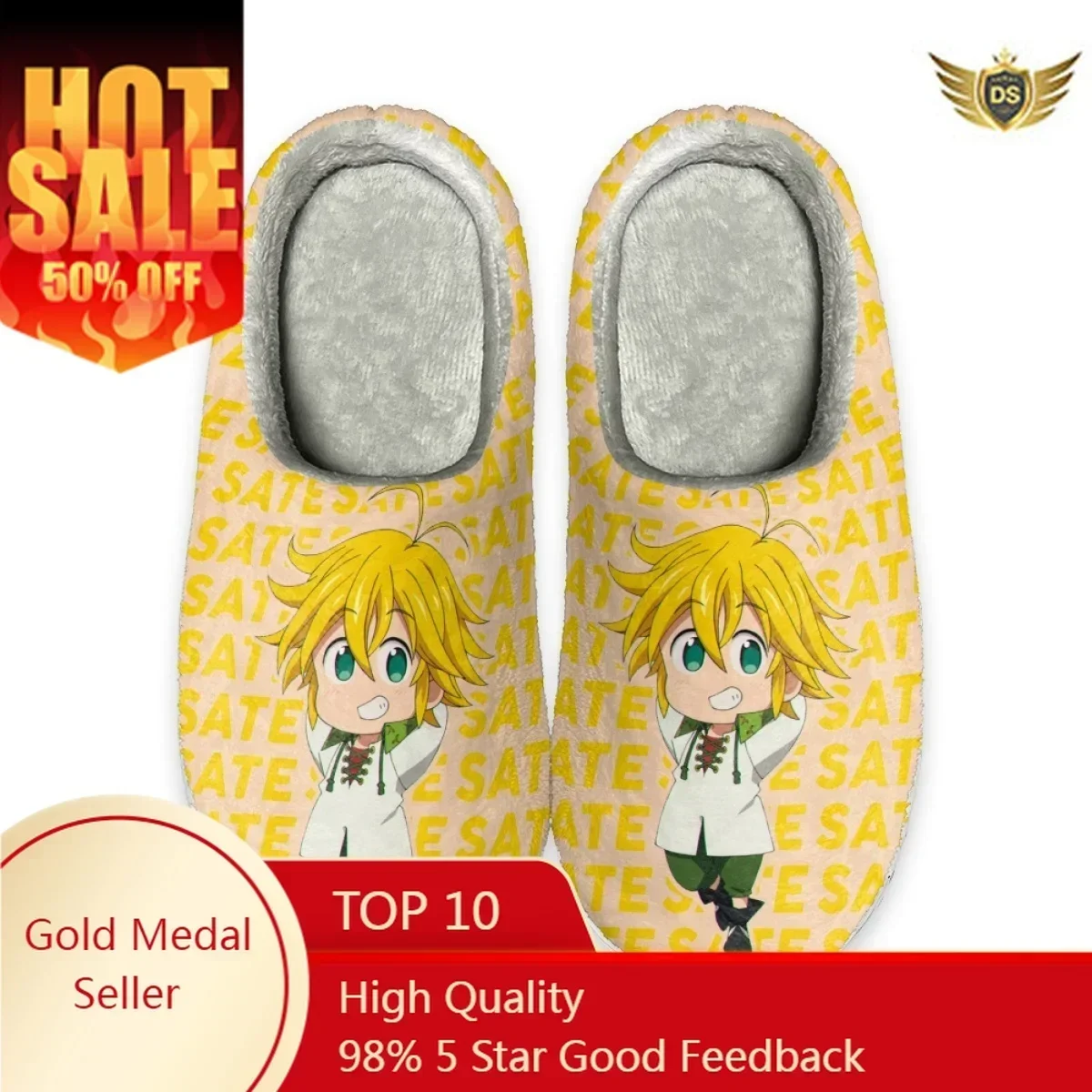 Autumn Winter New Women's Cotton Slippers Anime The Seven Deadly Sins Home Slippers Indoor Comfortable Footwear Zapatos Mujer