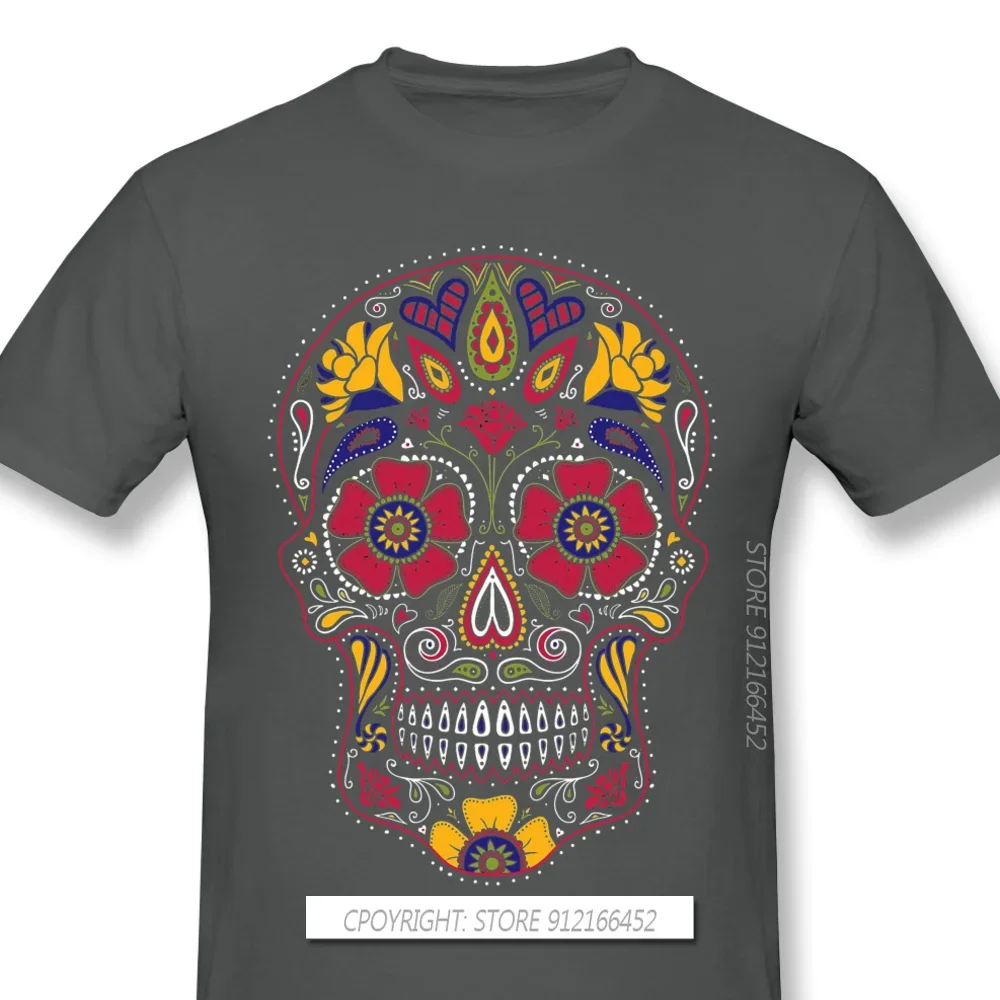 

Mexican Sugar Skull Funny 2024 Popular New Arrival TShirt Day of The Dead Oversize Cotton Shirt for Men T-Shirt