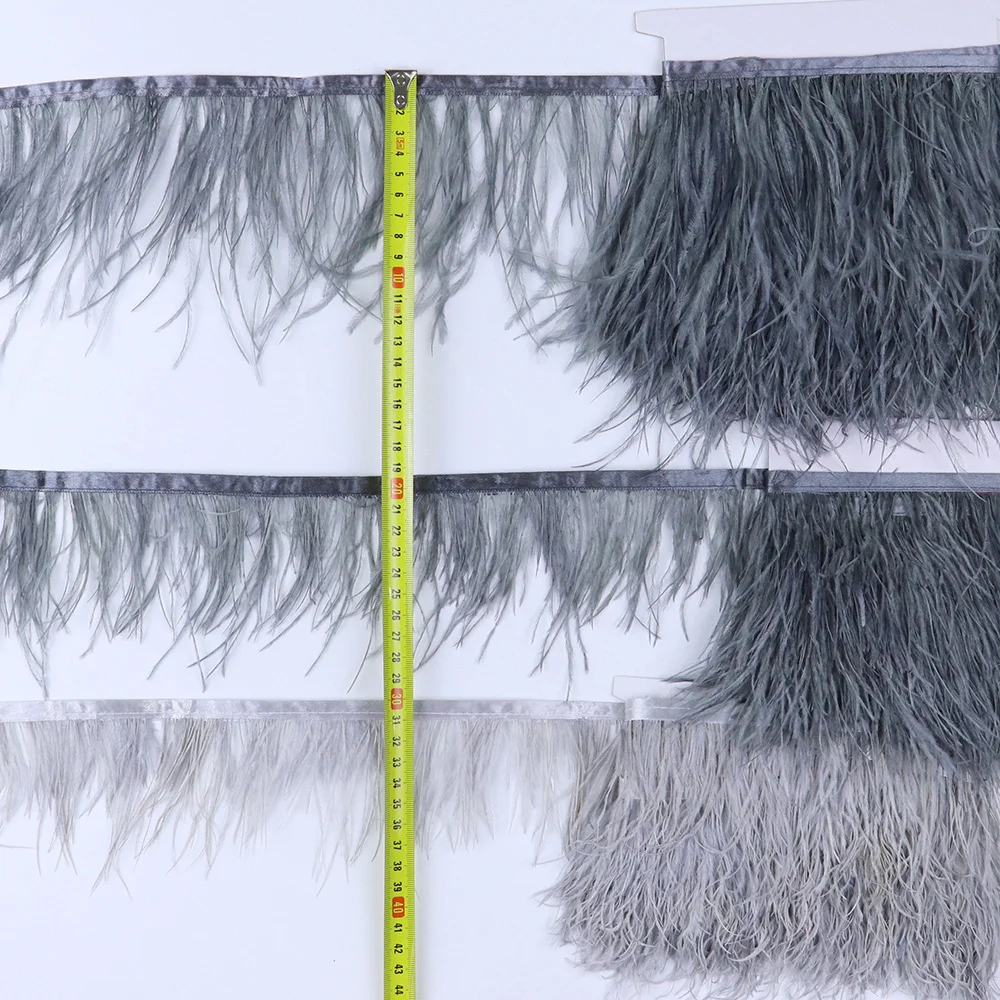 Multi-dyed 1M Natural Ostrich Feather Jewelry Ribbon Sewing Trim Tassel Ornament Party Accessories Clothing Wedding 6-8cM