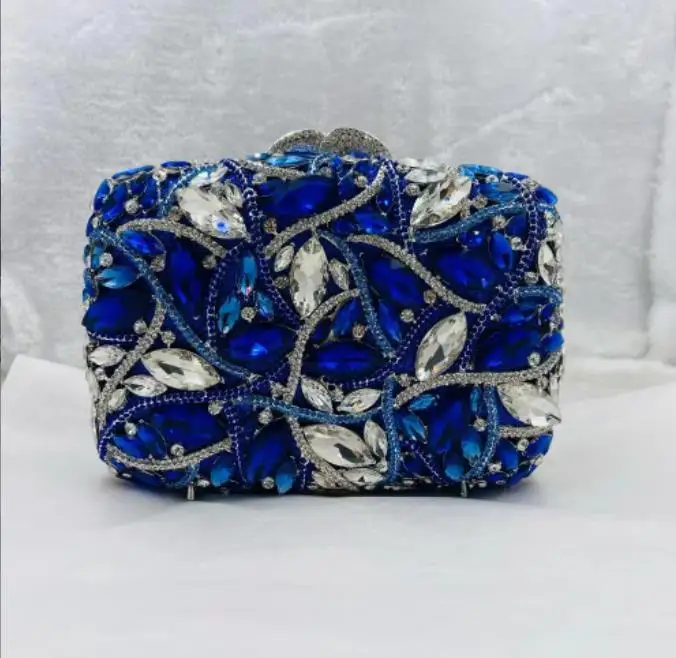 

XIYUAN Multicoloured Hollow Out Women Crystal Clutch Purse Evening Bags Wedding Rhinestone Handbags Bridal Diamond Purses Bag