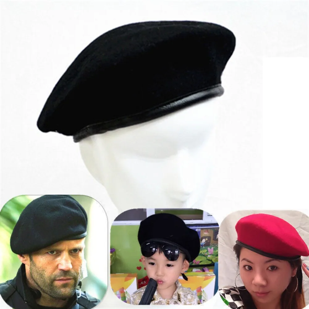 New Unisex Uniform Cap Women French Style Wool Bere Men Soldier Hat