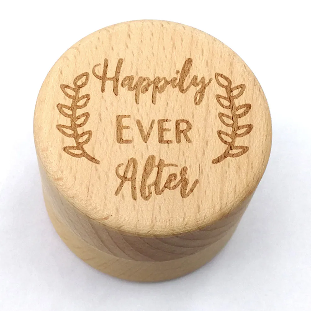 

Ring Holder Box Wooden Vintage Style for Wedding Engagement Proposal Keepsake Storage Small Lightweight Elegant Design