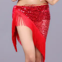 New Belly Dance Costumes Indian Dance Waist Decoration Mesh Sequin Tassel Clothes Hip Scarf Women BellyDancing Belts Waist Skirt