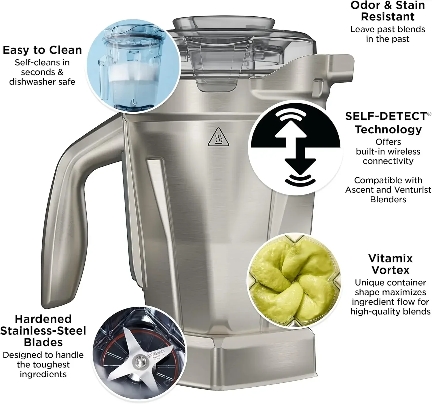 Vitamix Récipient en acier inoxydable, 48 oz.