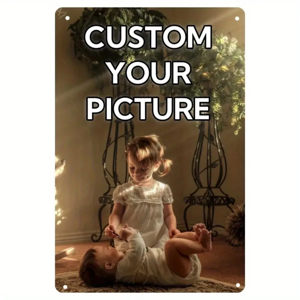 Sturdy Metal Customizable Wall Painting 20.32×30.48cm Exclusive Personalized Photo Text Ornament For Cafe Bar Garden Indoor