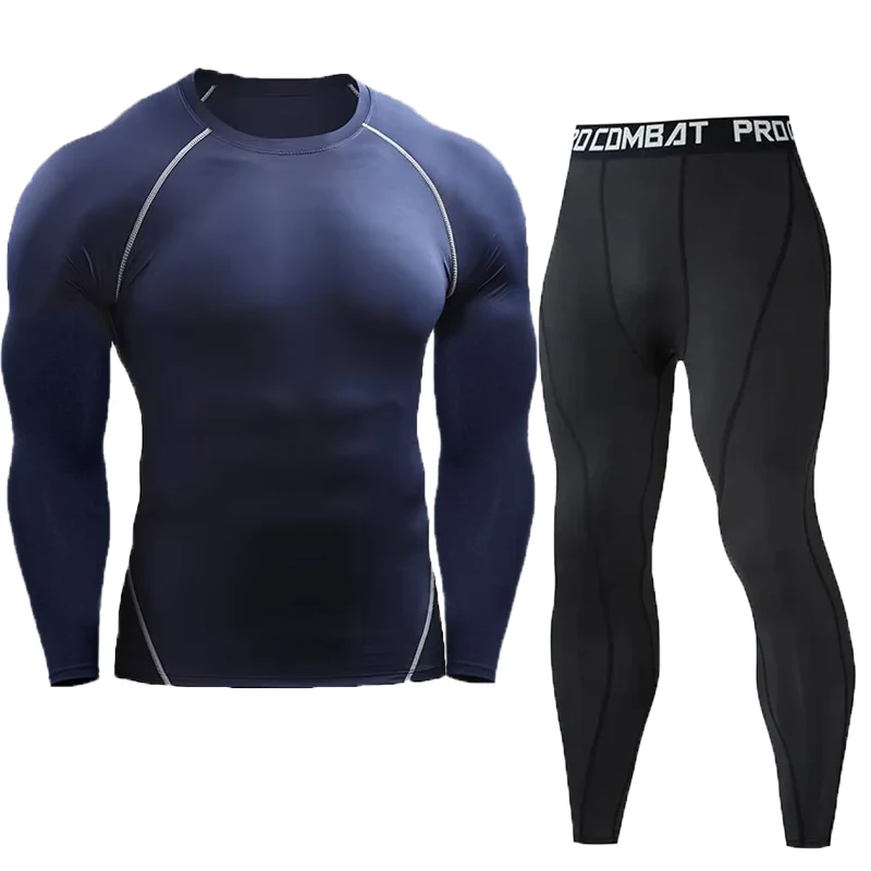 Men\'s Compression Set Men Sportswear Gym Fitness Suits Training Jogging Sport  Tights Clothing Rashguard Running Tracksuit Men