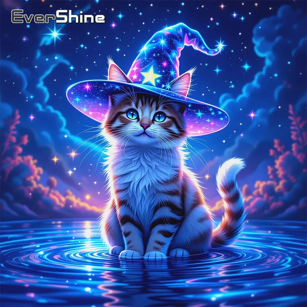 

Evershine Diamond Art Painting Animal Full Square Drill Embroidery Cat 5D DIY Rhinestones Mosaic Starry Sky New Child Gift