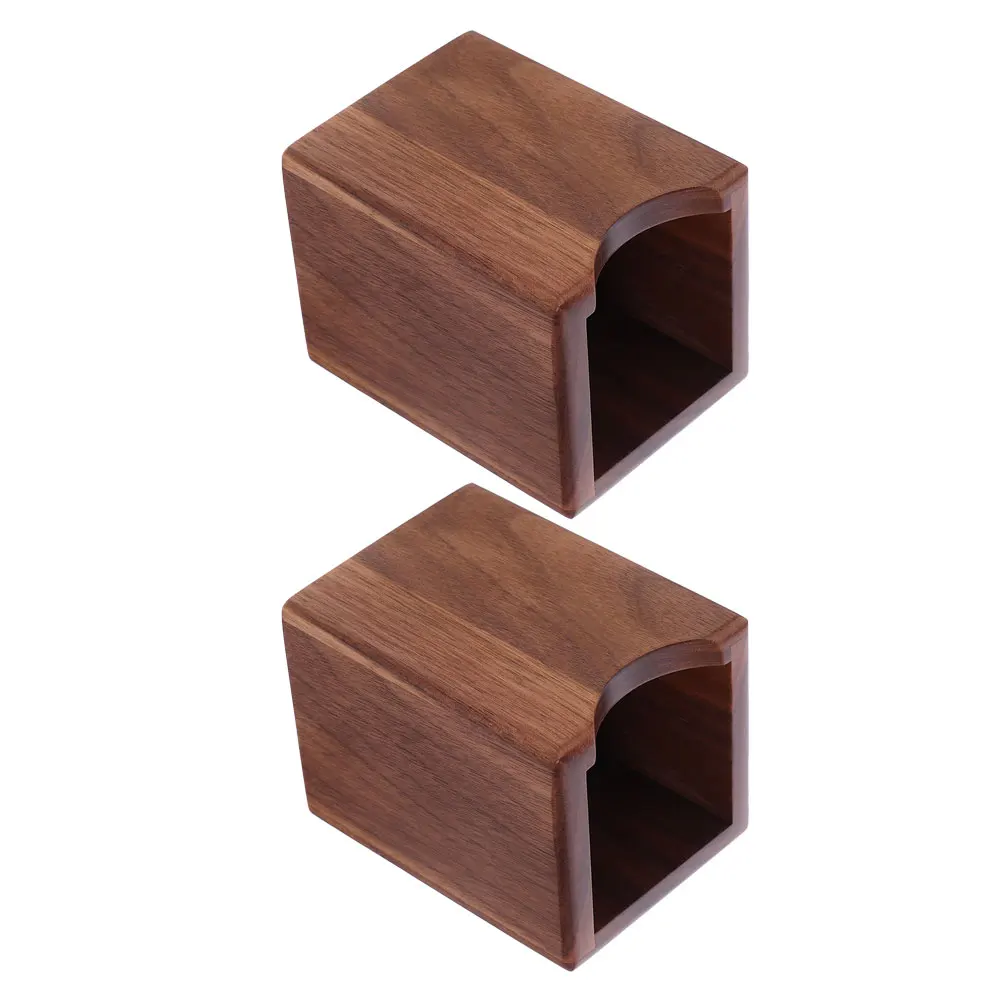

2 Pcs Quick Hair Black Walnut Pen Holder Office for Desk Wood Make up Organizers