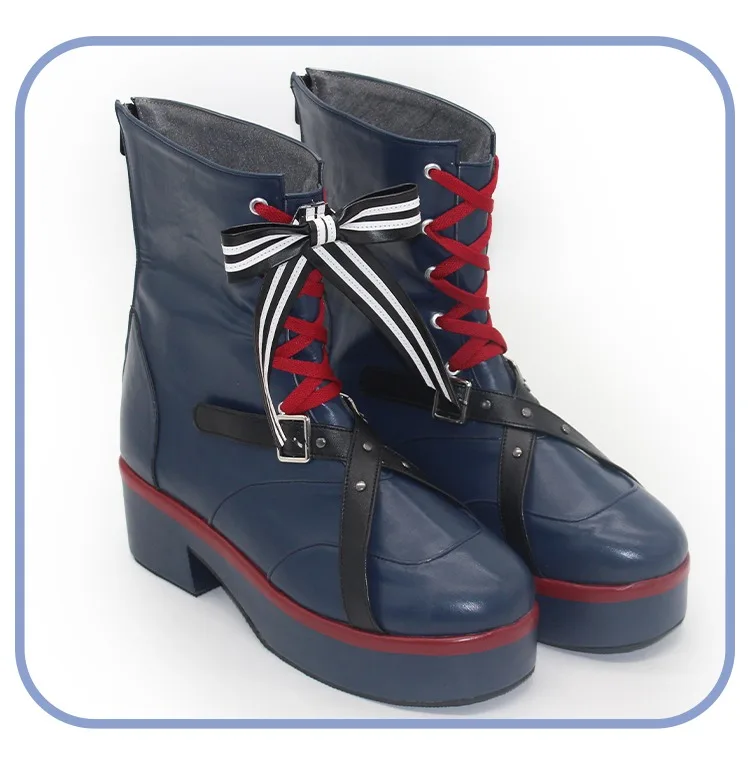 الذكرى السادسة هوشو البحرية تأثيري أحذية أنيمي اكسسوارات Vtuber تأثيري الدعائم بولي أحذية أحذية من الجلد أحذية الهالوين مخصص