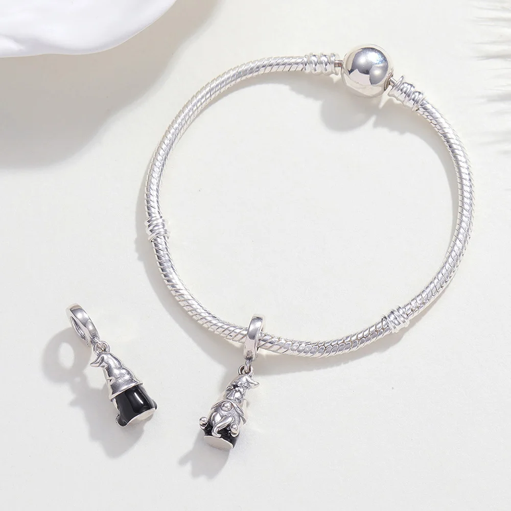 New 925 Sterling Silver Charms Middle Finger Dwarf Pendant Fit Original Bracelet DIY For Women Fashion Jewelry Gifts