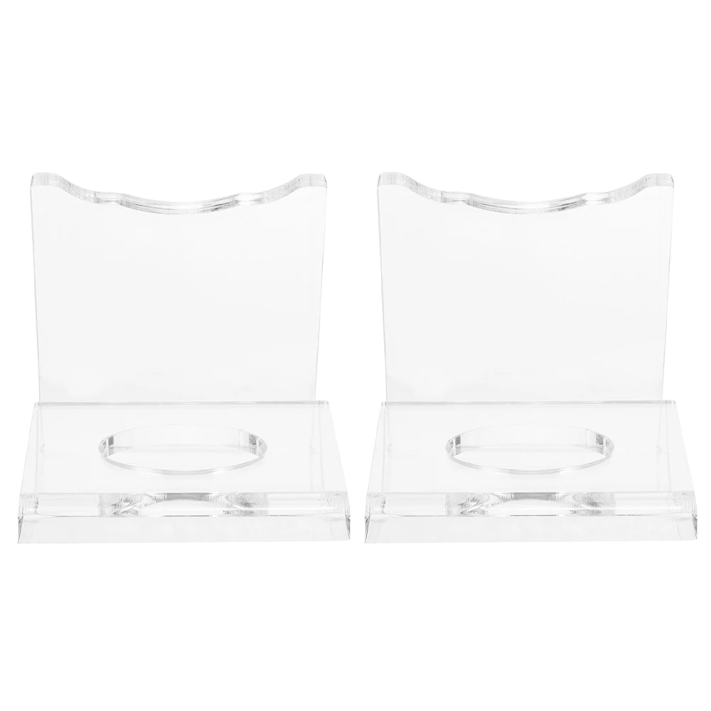 Estante de exhibición de paleta de tenis de mesa acrílico, soporte de murciélago ahorrador para el hogar y la Oficina, Base de raqueta transparente deportiva, 2 uds.