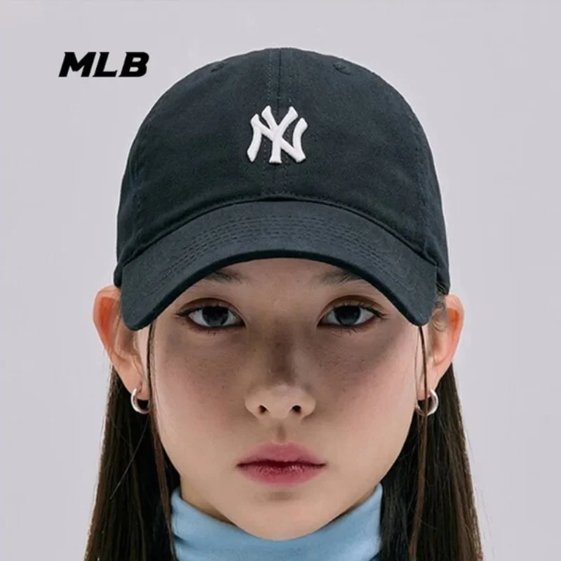 قبعة بيسبول ماركة MLB قبعة كلاسيكية سوداء منقار البط في نيويورك للجنسين حافة قابلة للتعديل