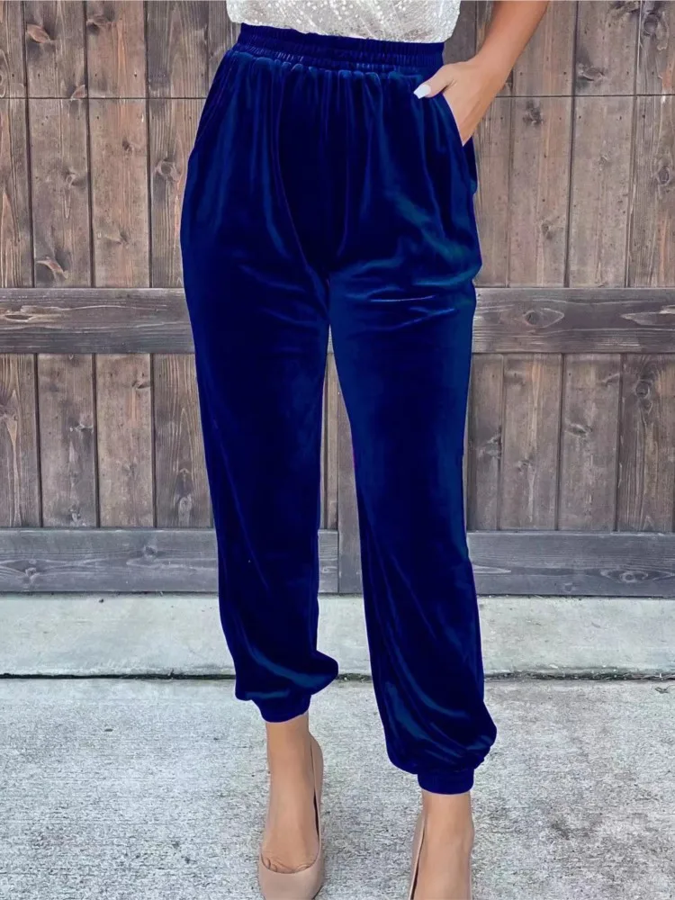 

Women' S Clothes Pants Solid Color Straight Leg Casual Pants Simple Style All-match Commuting Vintage Temperament Trendy Fashion