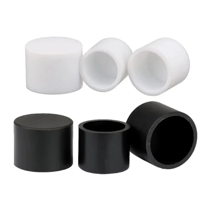 

3-102.5mm Round Silicone End Caps / Black & White Pipe Cover - Dust Seal Protection Gasket for Tube, Bolt & Furniture Leg