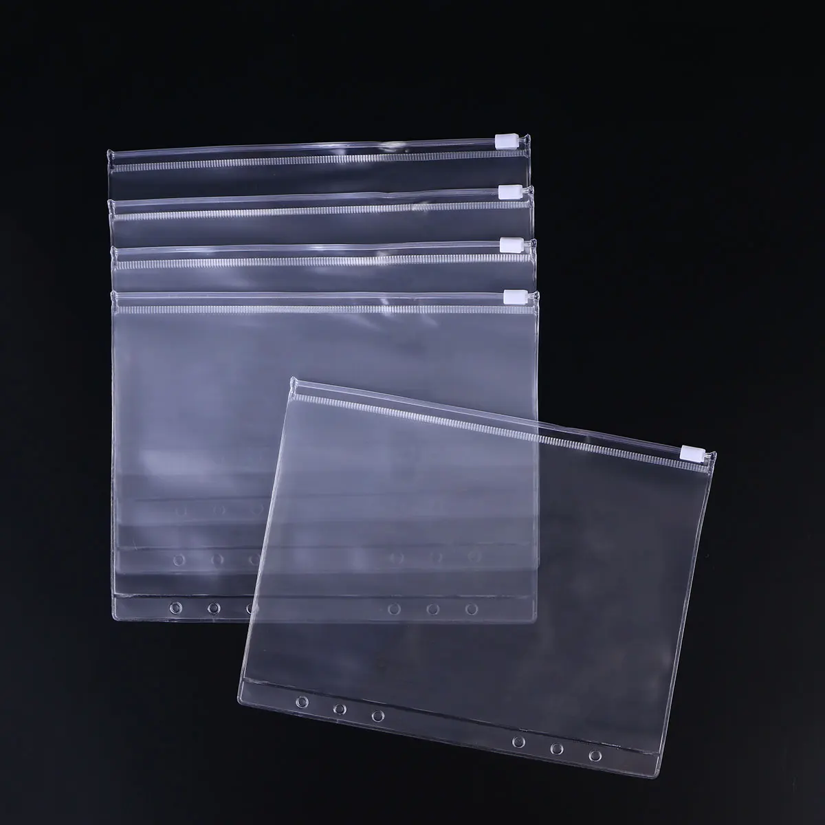 

24pcs A5 Clear Document Plastic Envelop Folder With Snap Button Pen-Link Socket Water-Resistant Storage