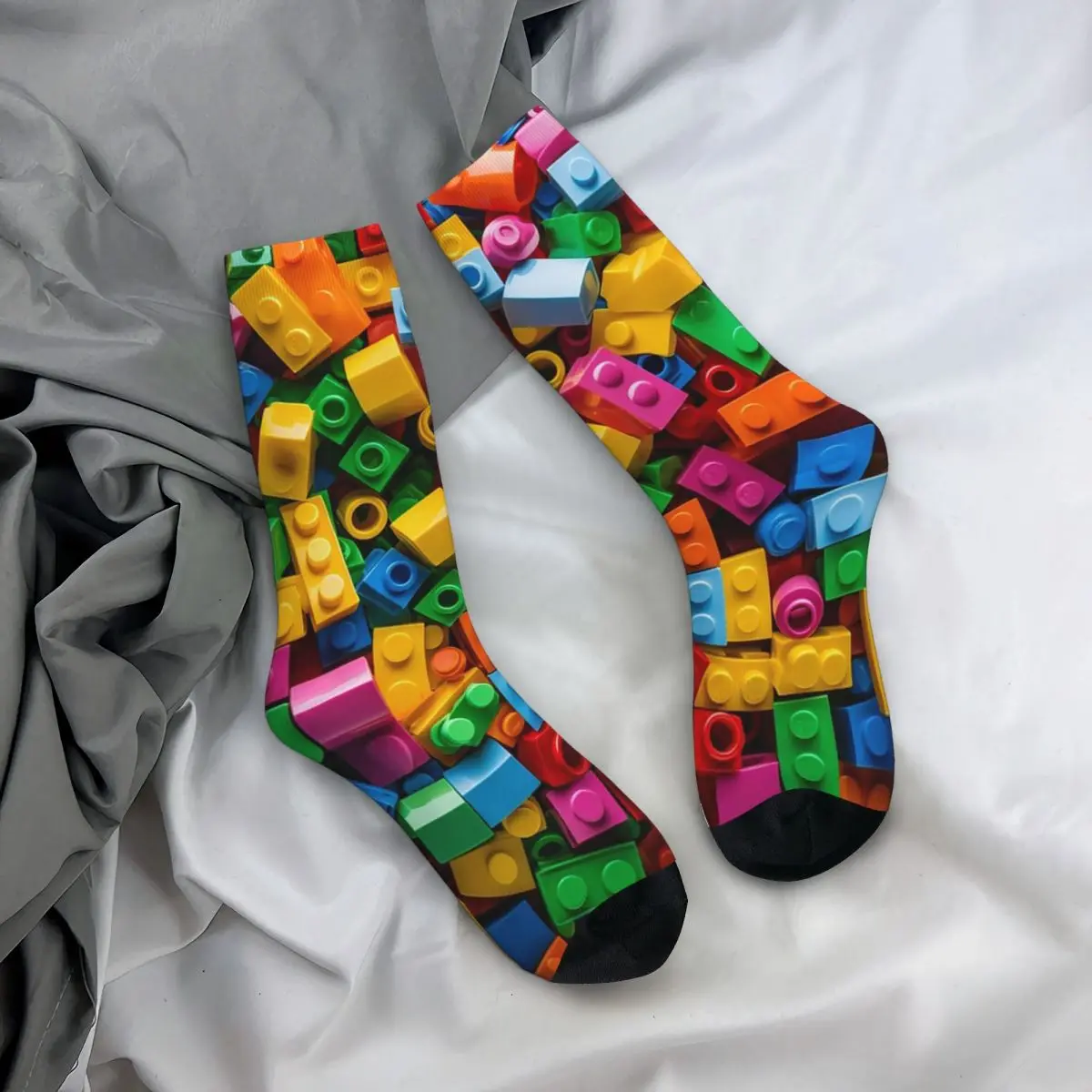 Lego Bergamo 2 Chaussettes Harajuku, Chaussettes sulfToutes Saisons, Bas de Haute Qualité, Accessoires pour Homme et Femme, Cadeaux