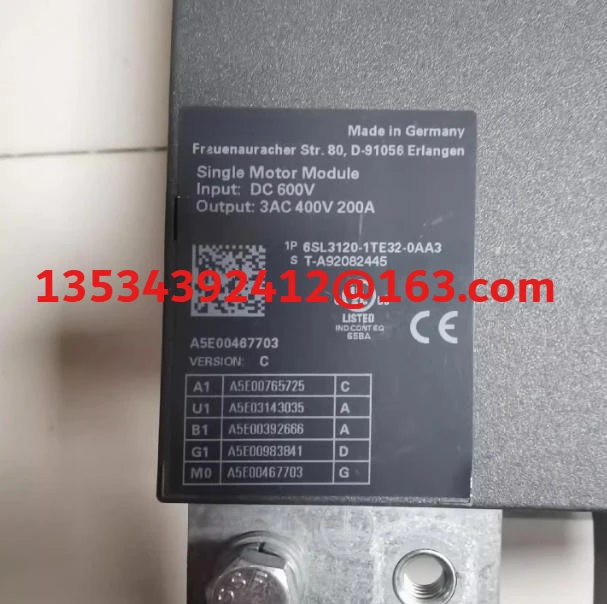 

6SL3120-1TE32-0AA3 For Siemens 6SL3120-1TE32-0AA3 Siemens S120 servo motor driver single motor module