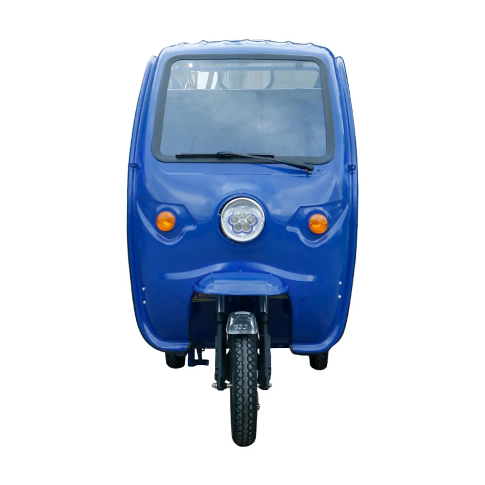 Express 3-Wheel Electric Tricycle with 60V Enclosed Cargo Container Passengers Cargo Electric Tricycles EEC Certificate for Sale