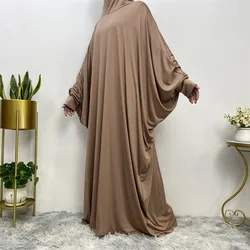 Women Islamic Abayas Hooded Abaya Ramadan Prayer Garment Loose Maxi Dress Muslim Dubai Robe Kaftan Batwing Sleeve Burqa Abayas