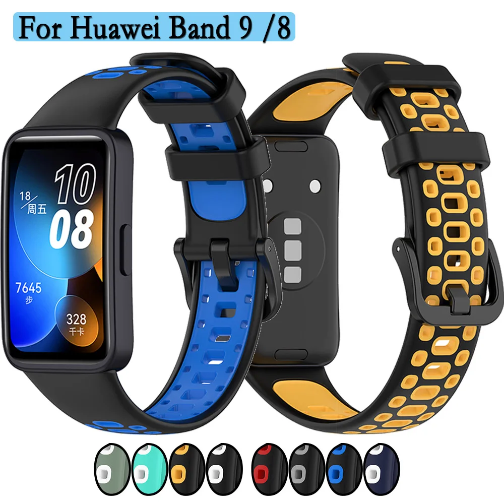 Strap For Huawei Band 9 Soft and Durable TPU Wristband With 2 Colors Watchband For Huawei Band 8 Bracelet Watch Band Replacement