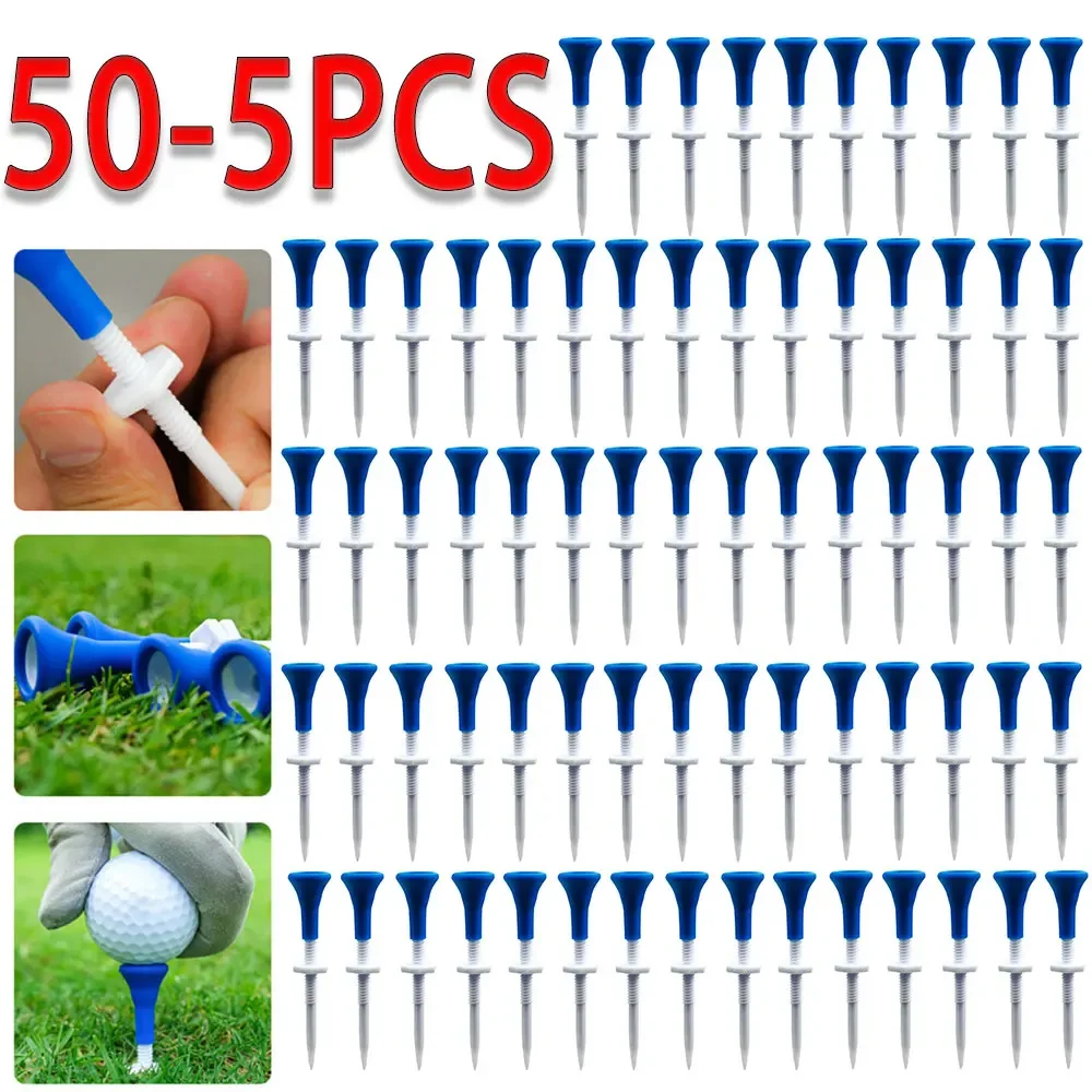 

50-5pcs Golf Ball Tee Holder Adjustable Height Golf Limit Tees Reusable Golf Spikes Training Aids Outdoor Sports Accessories