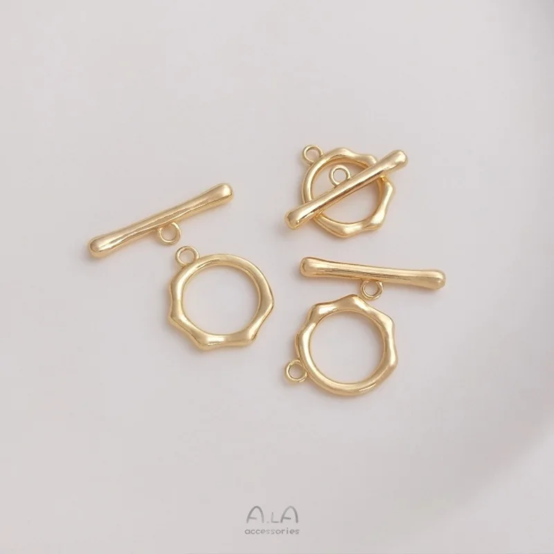 14K Gold Color Non-specification Duoling Round Fashion OT Buckle Handmade DIY Bracelet Necklace Connection Ending Accessories