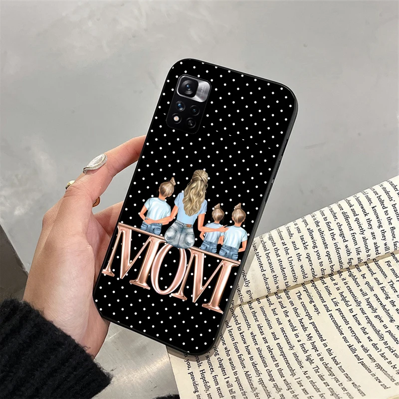 Mom Son Daughter Phone Case for Xiaomi Redmi Note 13 12 11 10 Pro 12S 11S 10S Redmi 10 13C 9C 10C Funda