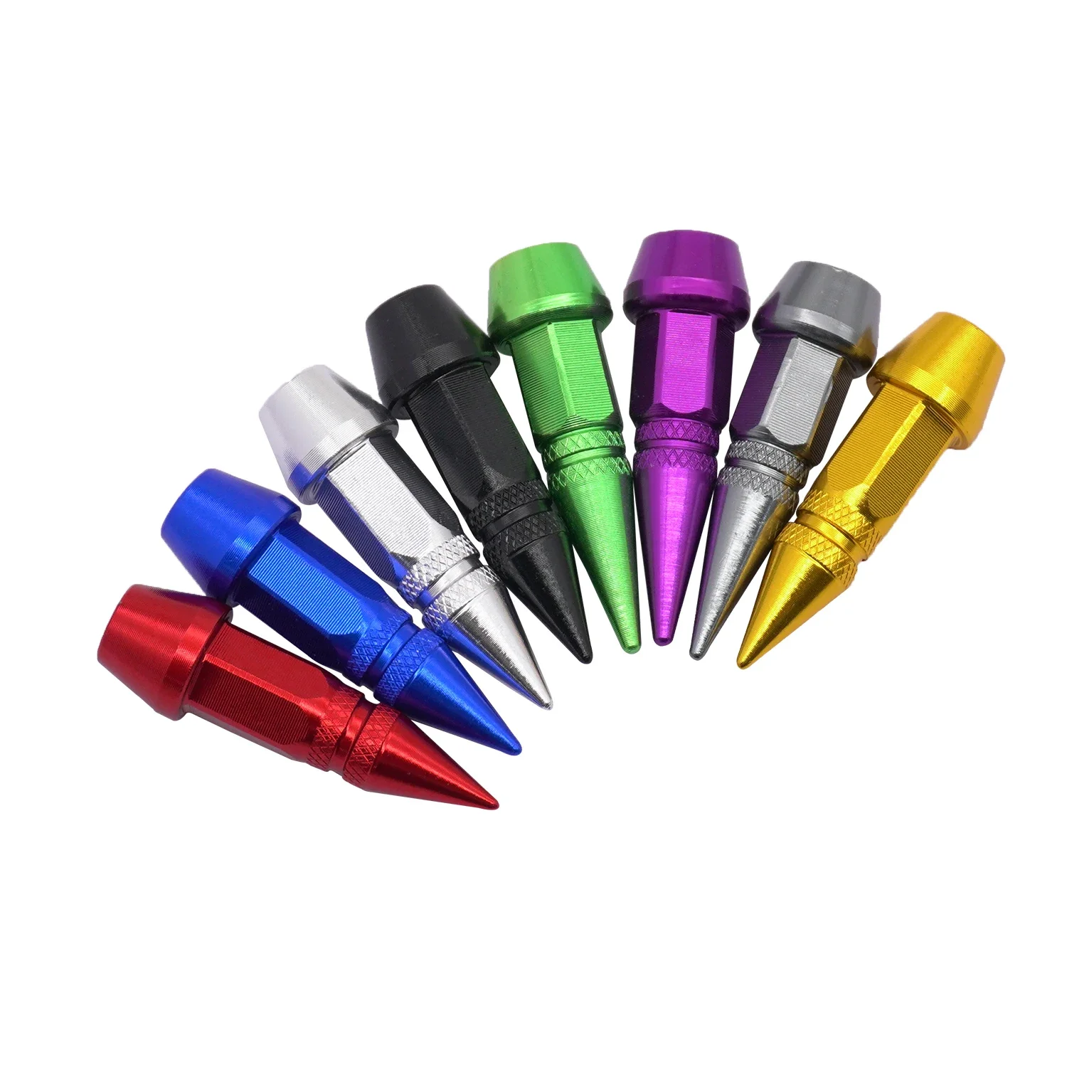 4pcs Car universal bullet head screws valve caps personalized modifications pointed valve tips bicycle and motorcycle tires