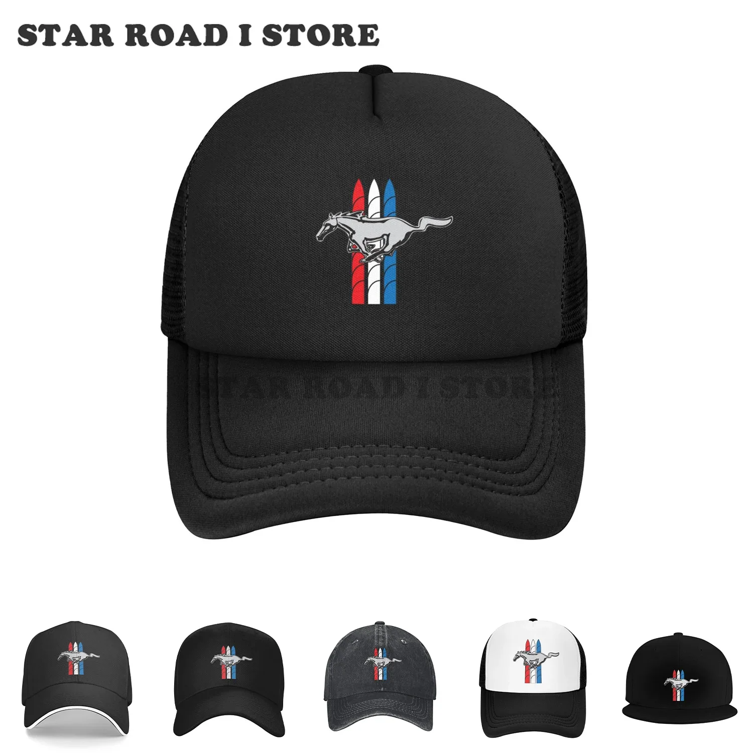 Летние классические бейсболки с логотипом Mustang