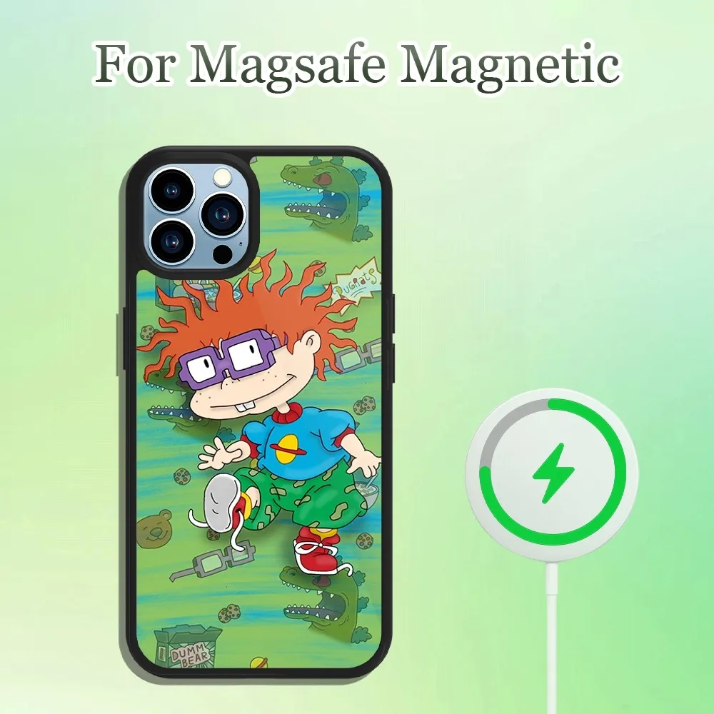 Funny Cartoon R-Rugrats  Phone Case For iPhone 13 12 11 14 15 Pro Max Plus Magsafe Magnetic Wireless Charging