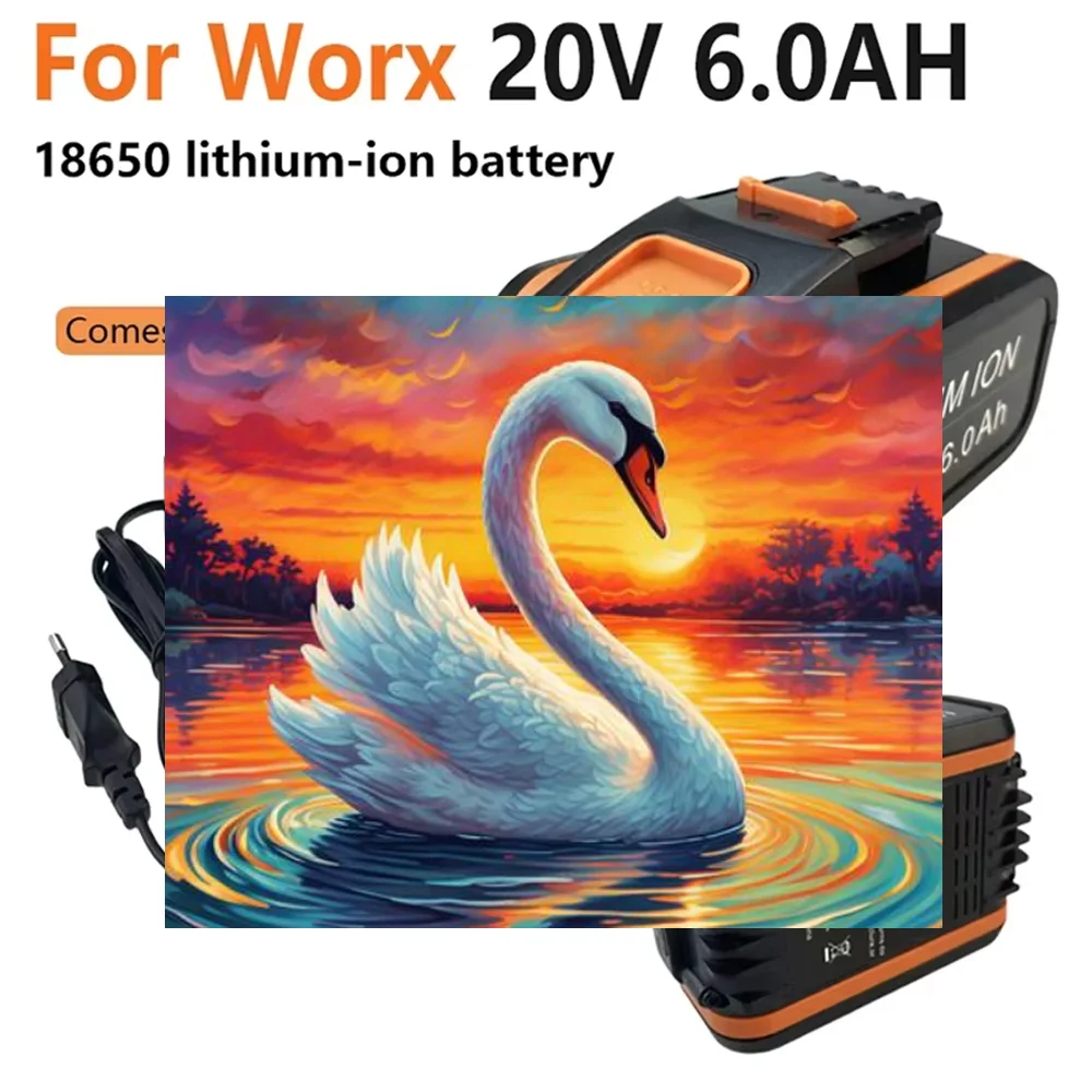 

20V 6.0Ah Lithium battery For worx Rechargeable WA3553 WA3551 WA3553.1 WA3570 for All WORX Electric and Garden Tools