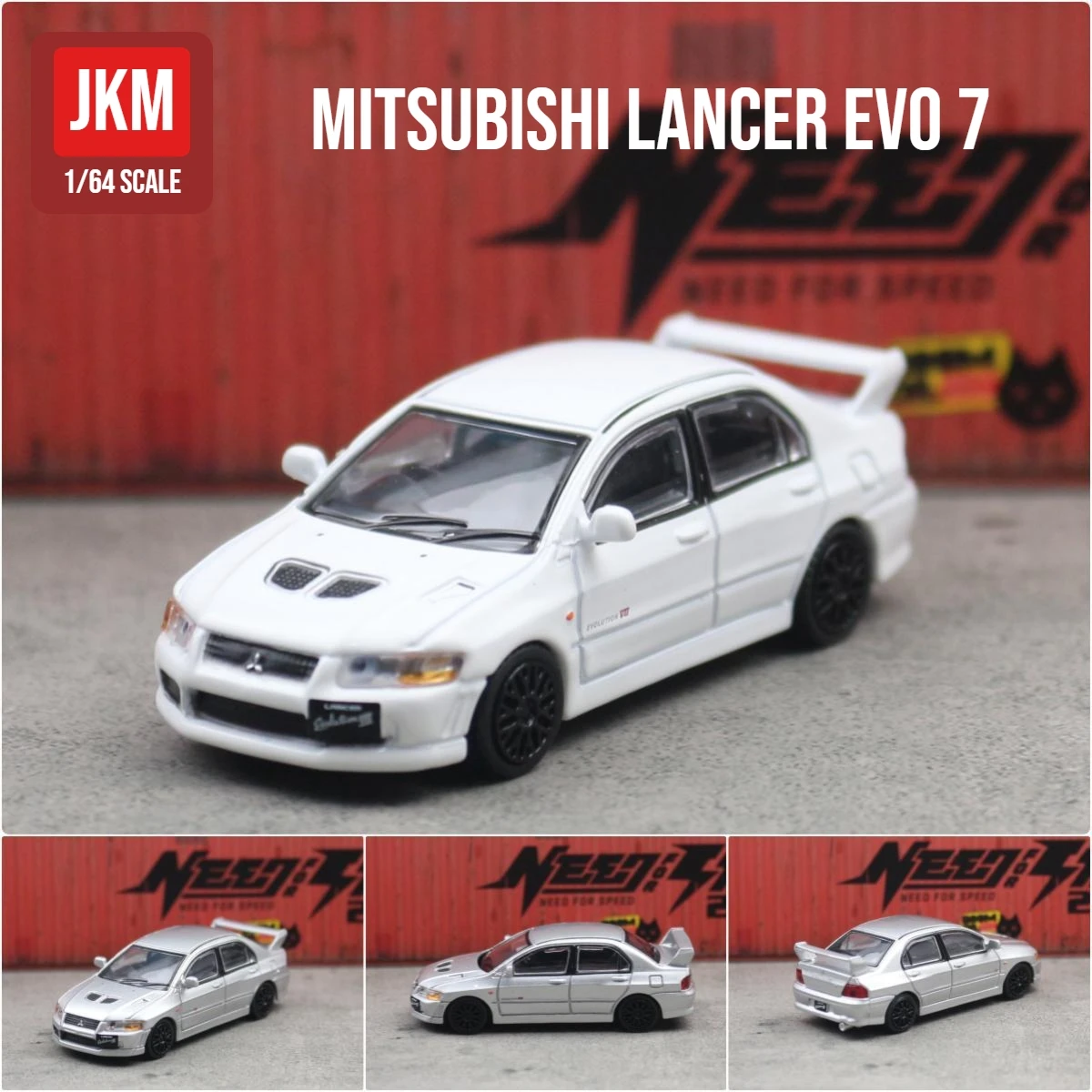 Миниатюрная модель Mitsubishi Initial D EVO, модель JKM 1/64, игрушечный автомобиль премиум-класса, литые диски, коллекционный подарок, 1:64