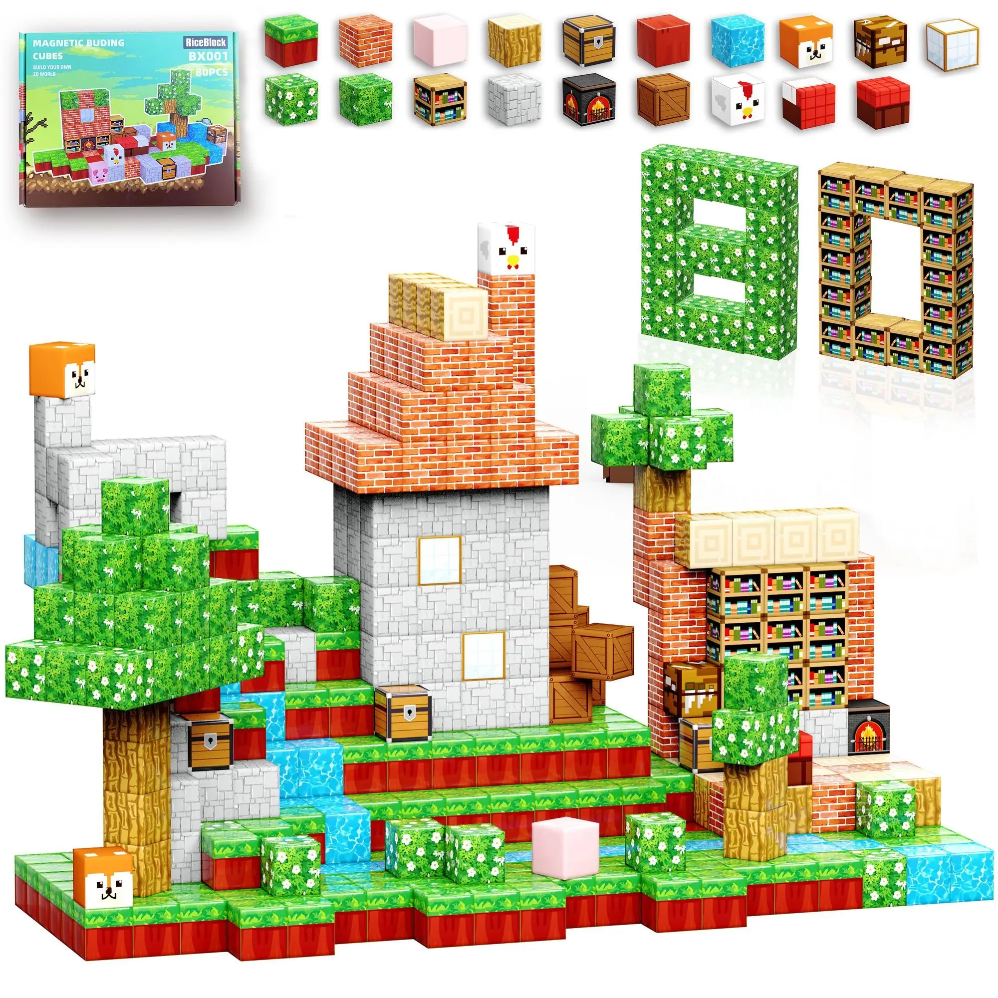 Creative Magnetic Building Block World Gift Puzzle Assembly Magnet Toy for Children's Birthday Present