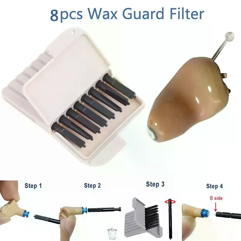 Hearing Aid Ear Wax Guards Dustproof Earwax Guard Filters 1.2mm/2mm Hole Diameter Hearing Aids Accessory For Elderly 8pcs/Box