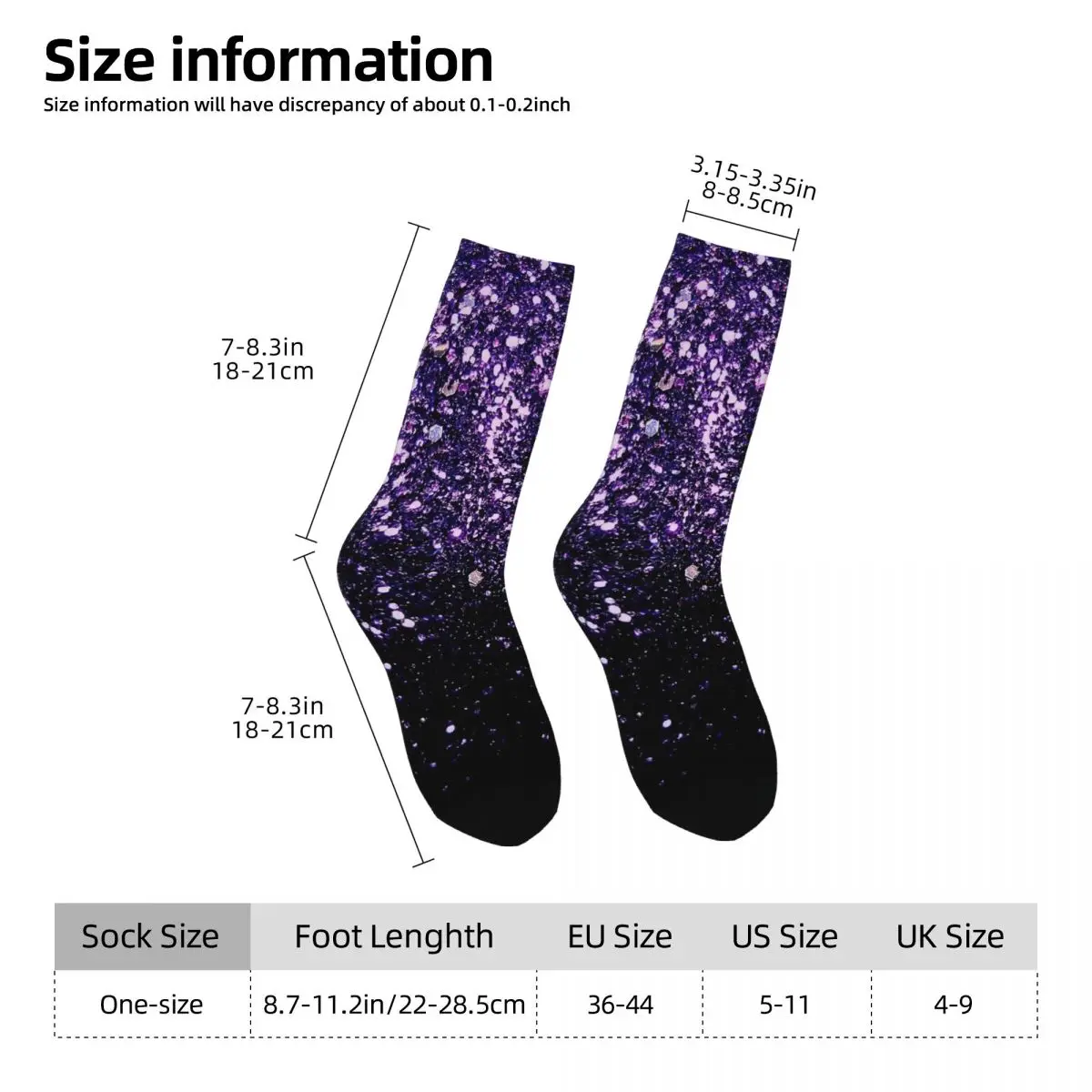 Gradient Glitter Socks Harajuku Sweat Absorbing Stockings All Season Long Socks for Unisex Valentine's Day Gifts