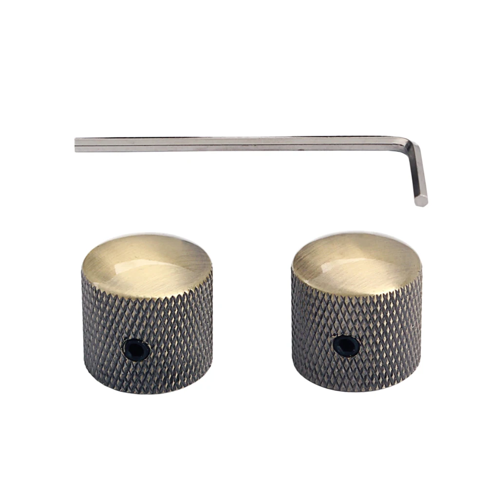

2pcs Bronze Knob Electric Guitar Bass Tone Volume Pedal Connector Coupler Effects Musical Instrument Durable AntiRust LongTerm