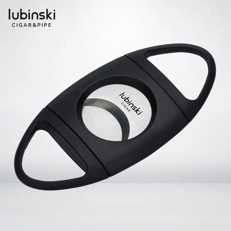 LUBINSKI Professional Plastic Large 28mm Hole Diameter Stainless Steel Cigar Cutter Created Design Cigars Sharp Smooth Cutter