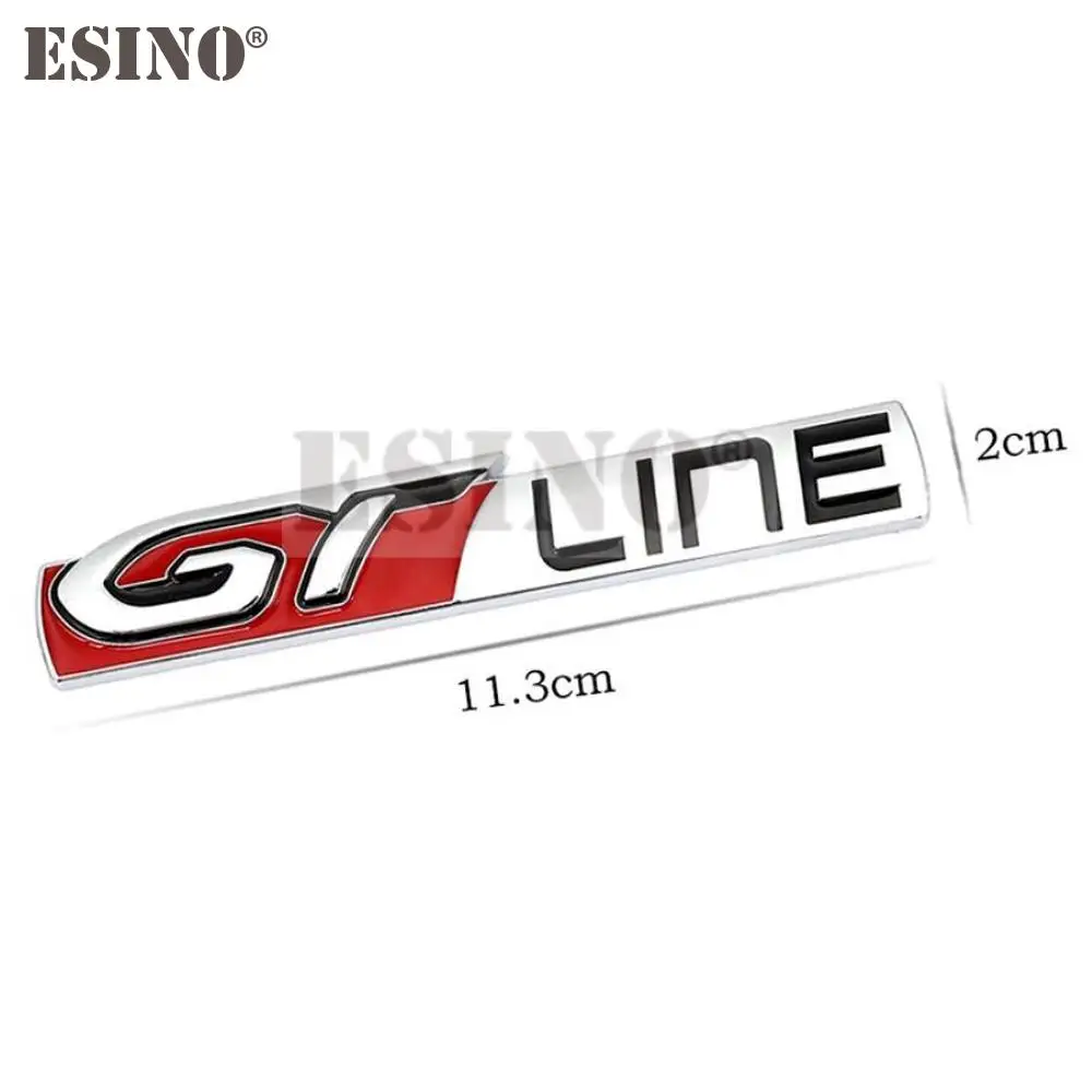 Car Styling GT Line 3D Metal Chrome Zinc Alloy Emblem Badge Body Fender Adhesive Emblem for Peugeot GT RCZ 308 508 3008 5008