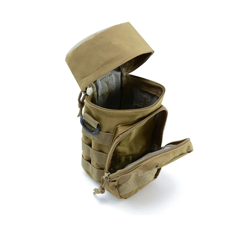 Tactical Molle Water Bottle Holder Bag Hydration Carrier Kettle Pouch with Strap Hiking Fishing Hunting Camping Hiking Trekking