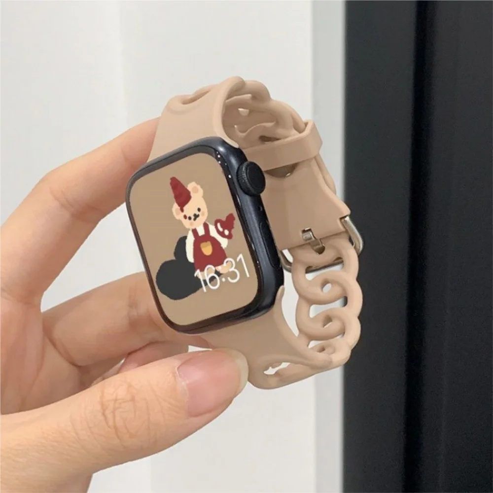 

Donut Breathable Silicone Watch Band for iWatchS8 Sport Style Watch Band iWatchSE Simple Watch Band iWatch S9 Fashion Watch Band