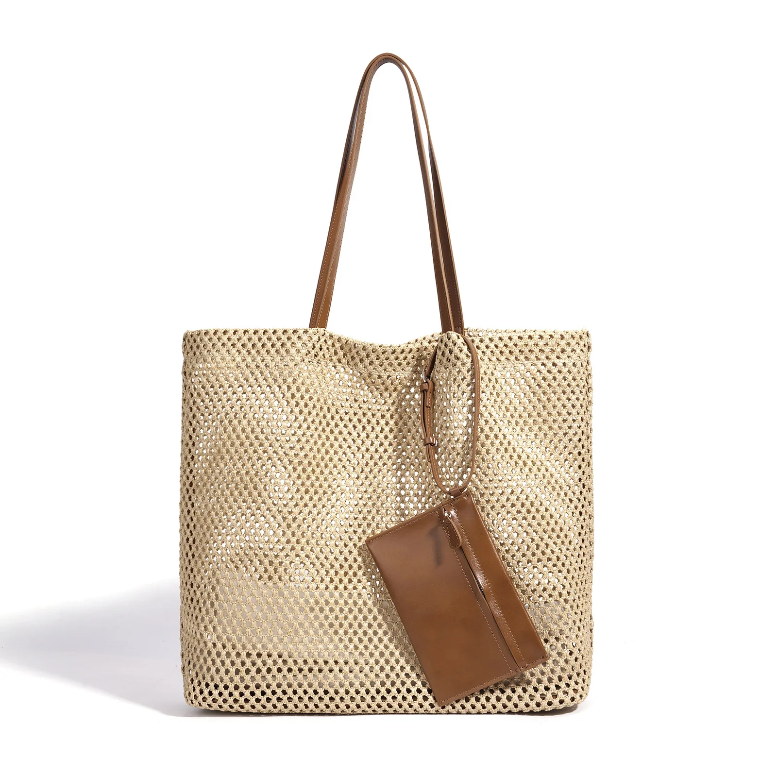 Woven Straw Large for Women, 2026 Spring Summer Travel Mesh Detachable Crossbody, Сумка Женская