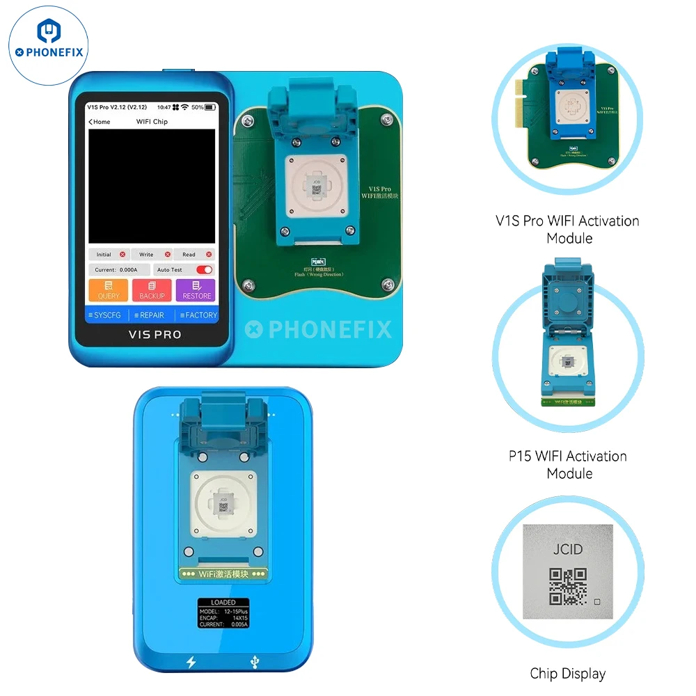 JC V1Spro P15 WiFi وحدة التنشيط واي فاي IC آيفون 12 13 14 15 16pro ماكس سوبر الاستشعار الأصلي رقاقة التشفير إصلاح واي فاي